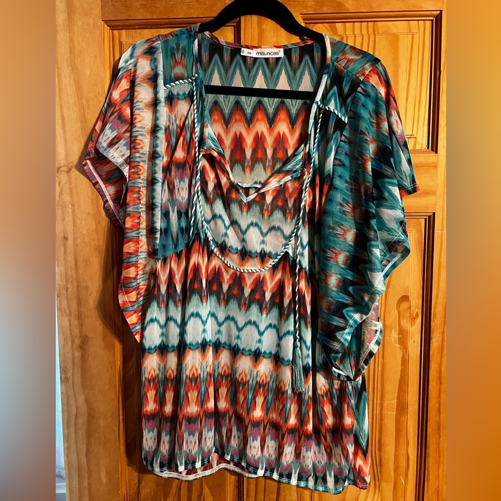 “🌈 Maurice’s Plus Size 0 Flowy Short Sleeve Top - Like New 🌈